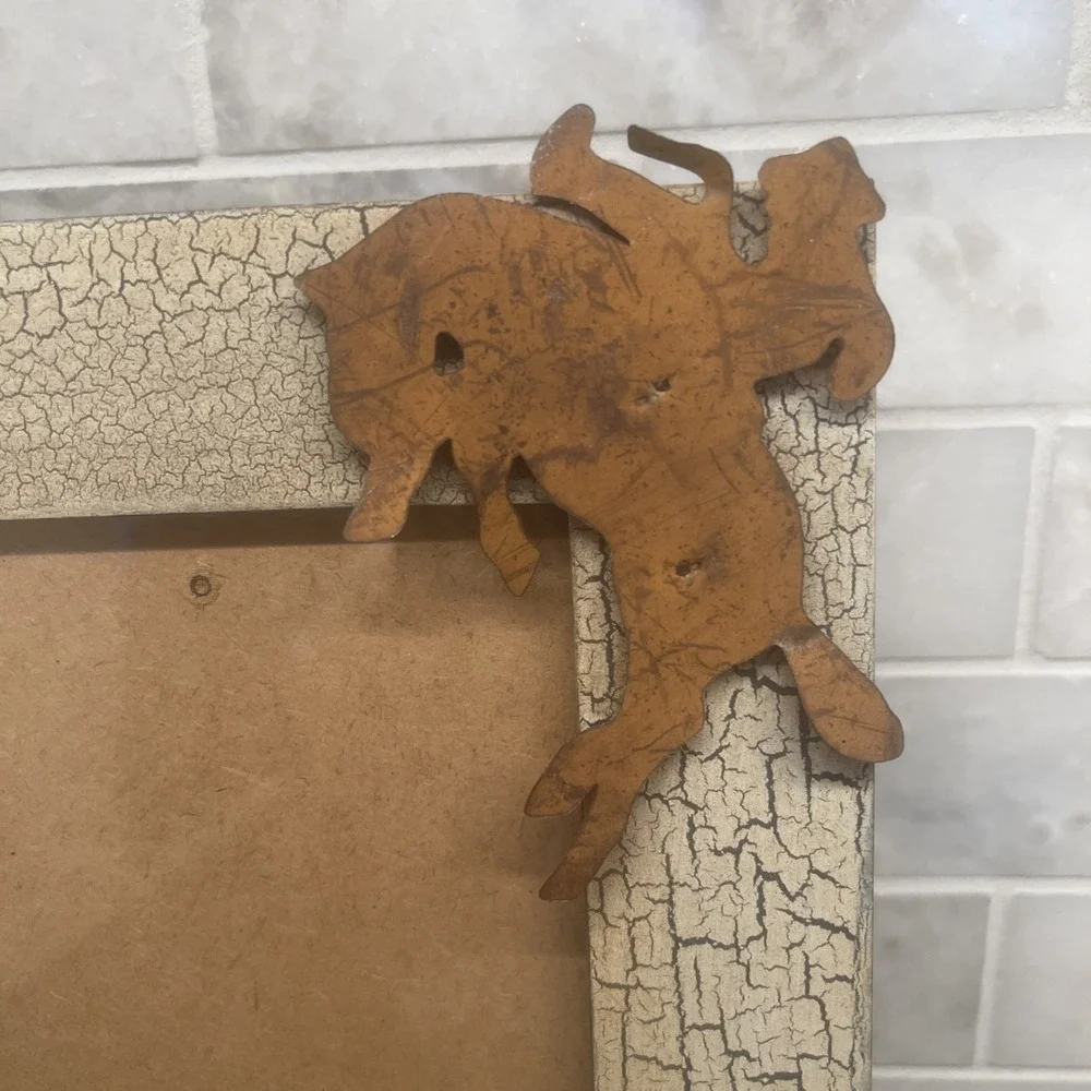 Outlaw Iron works Old Barn Wood Look Picture Frame. Heavy And Rustic.
